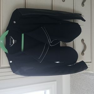 Inc black moto jacket with silver hardware. Two side pockets..machine washable.